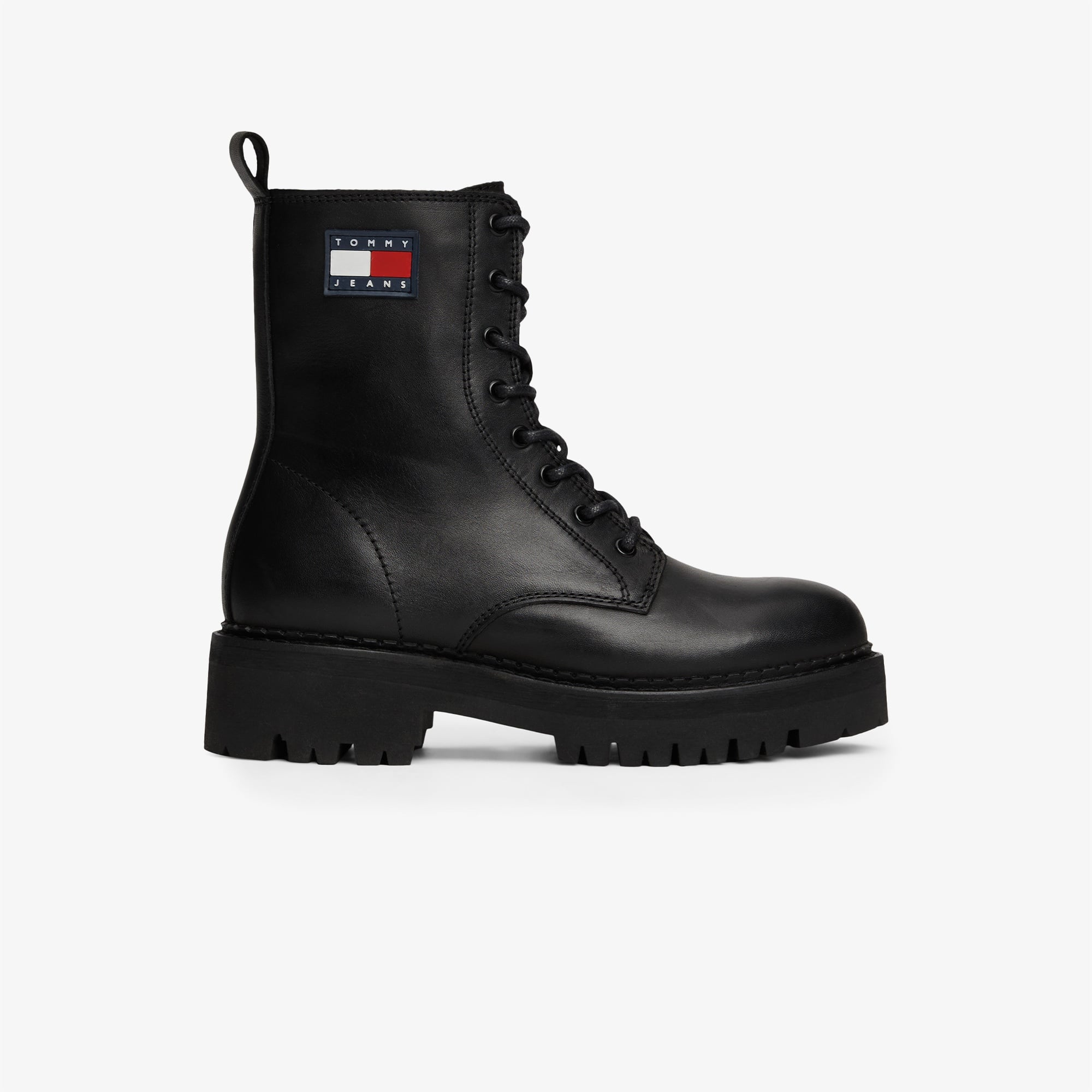 Tommy Jeans Cleat Chunky Sole Lace-Up Kadın Siyah Bot