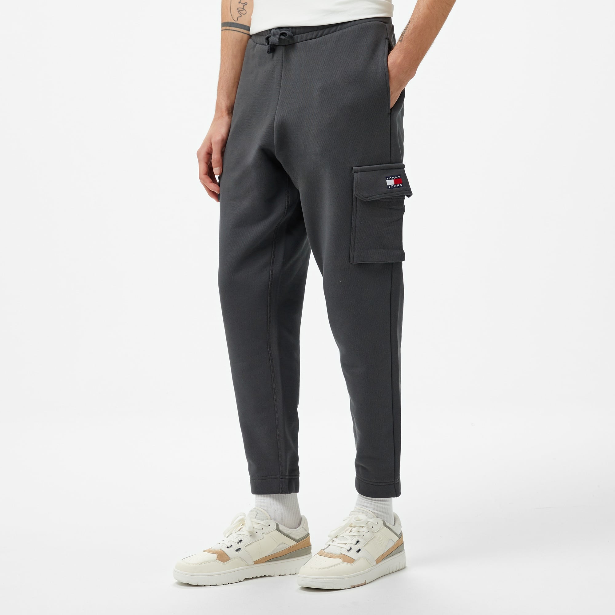 Tommy Jeans Reg Xs Badge Erkek Gri Eşofman Alti