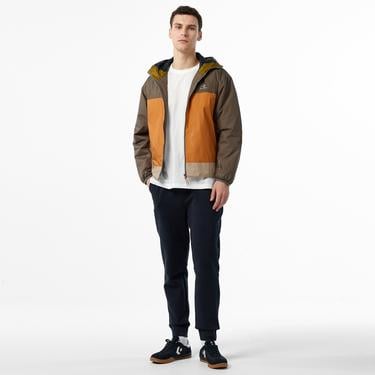 Converse Erkek Kapüşonlu Renk Bloklu Kahverengi Mont