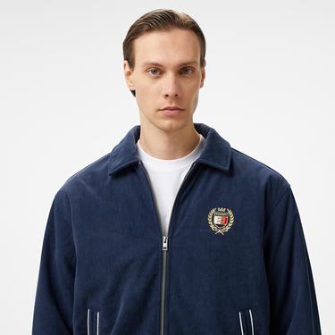  Tommy Jeans Crest Cord Letterman Erkek Mavi Ceket