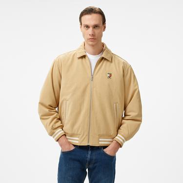  Tommy Jeans Crest Cord Letterman Erkek Bej Ceket