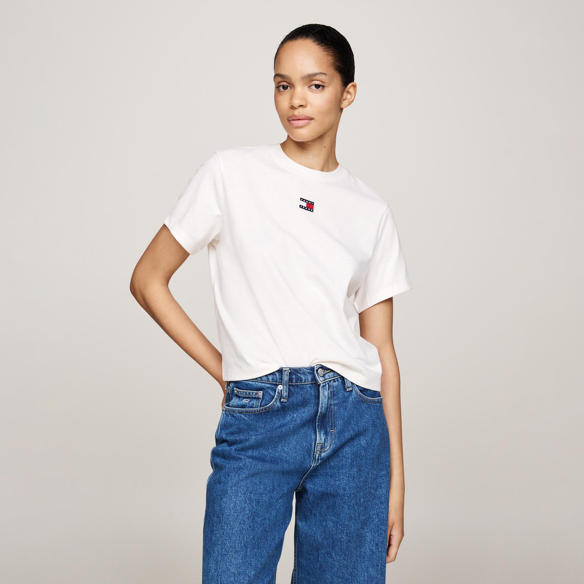 Tommy Jeans Kadın Beyaz T-Shirt