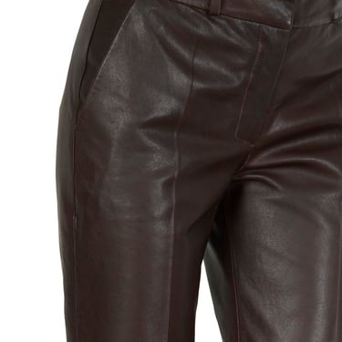  Setron Kahve Kadın Deri Pantolon