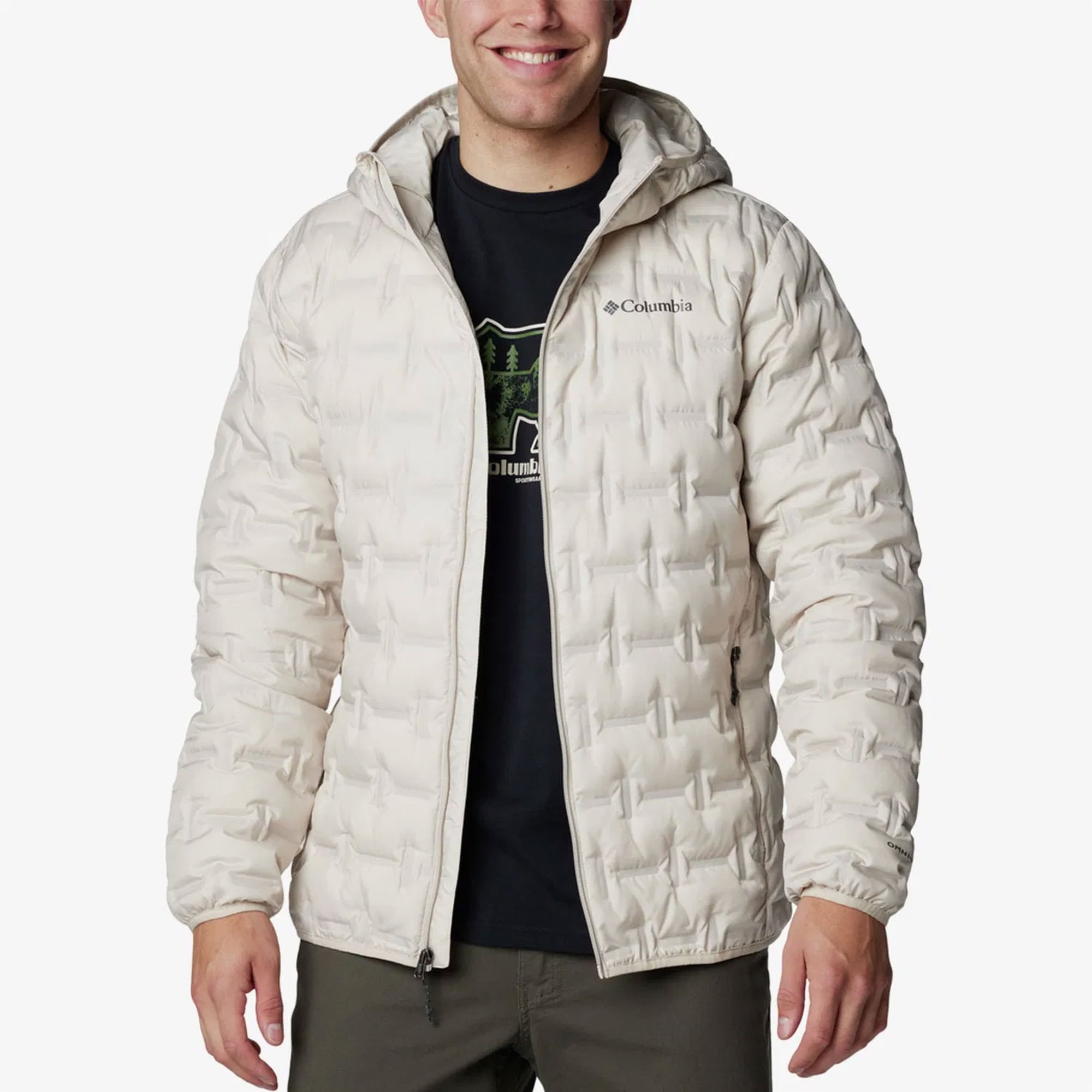 Columbia Delta Ridge II Down Hooded Erkek Krem Mont
