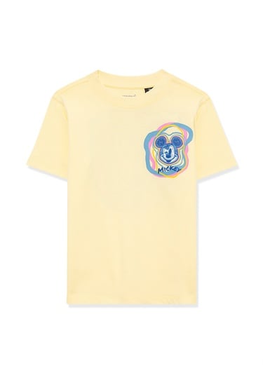  Mavi Mickey Mouse Baskılı Sarı Tişört Regular Fit / Normal Kesim 7610204-71305