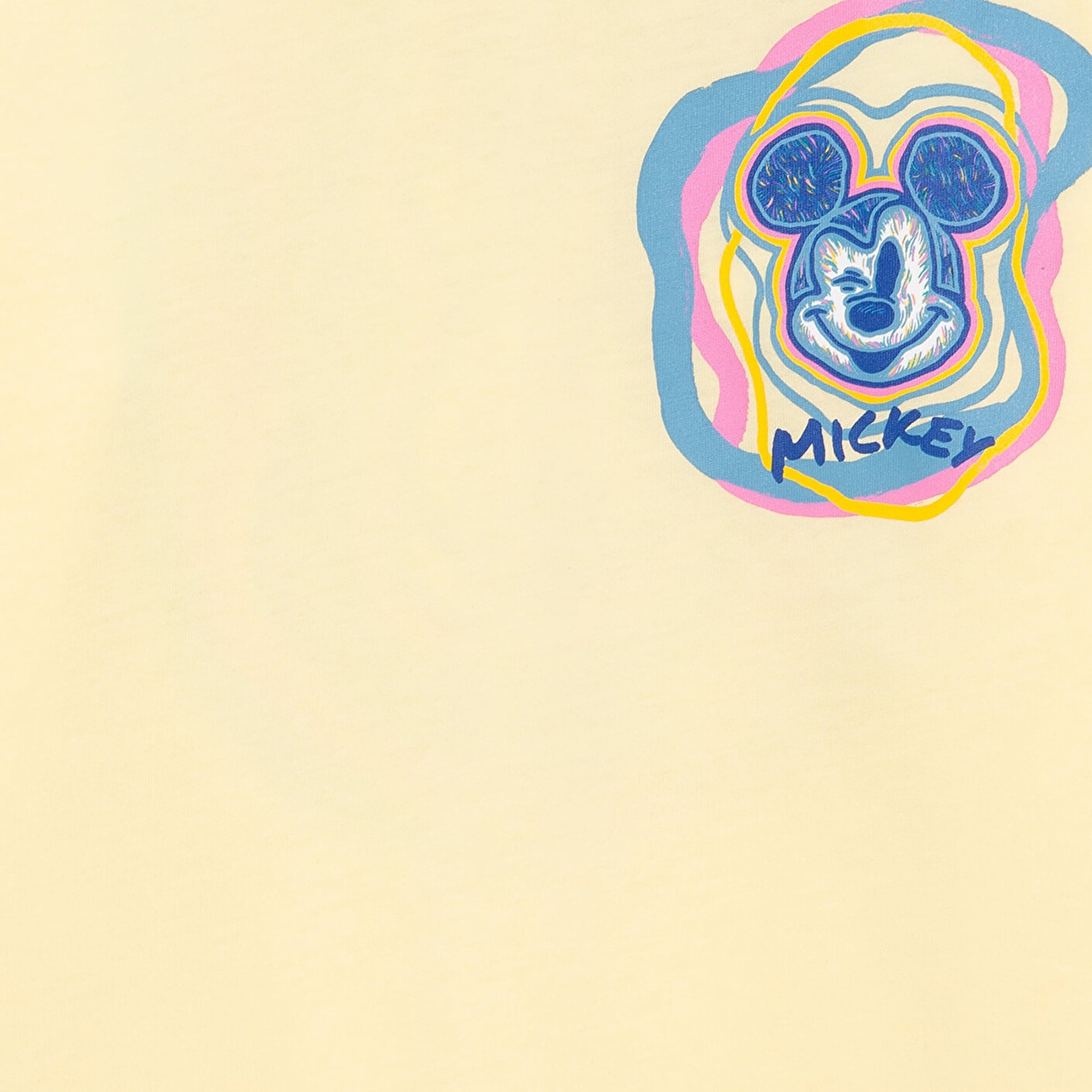 Mavi Mickey Mouse Baskılı Sarı Tişört Regular Fit / Normal Kesim 7610204-71305