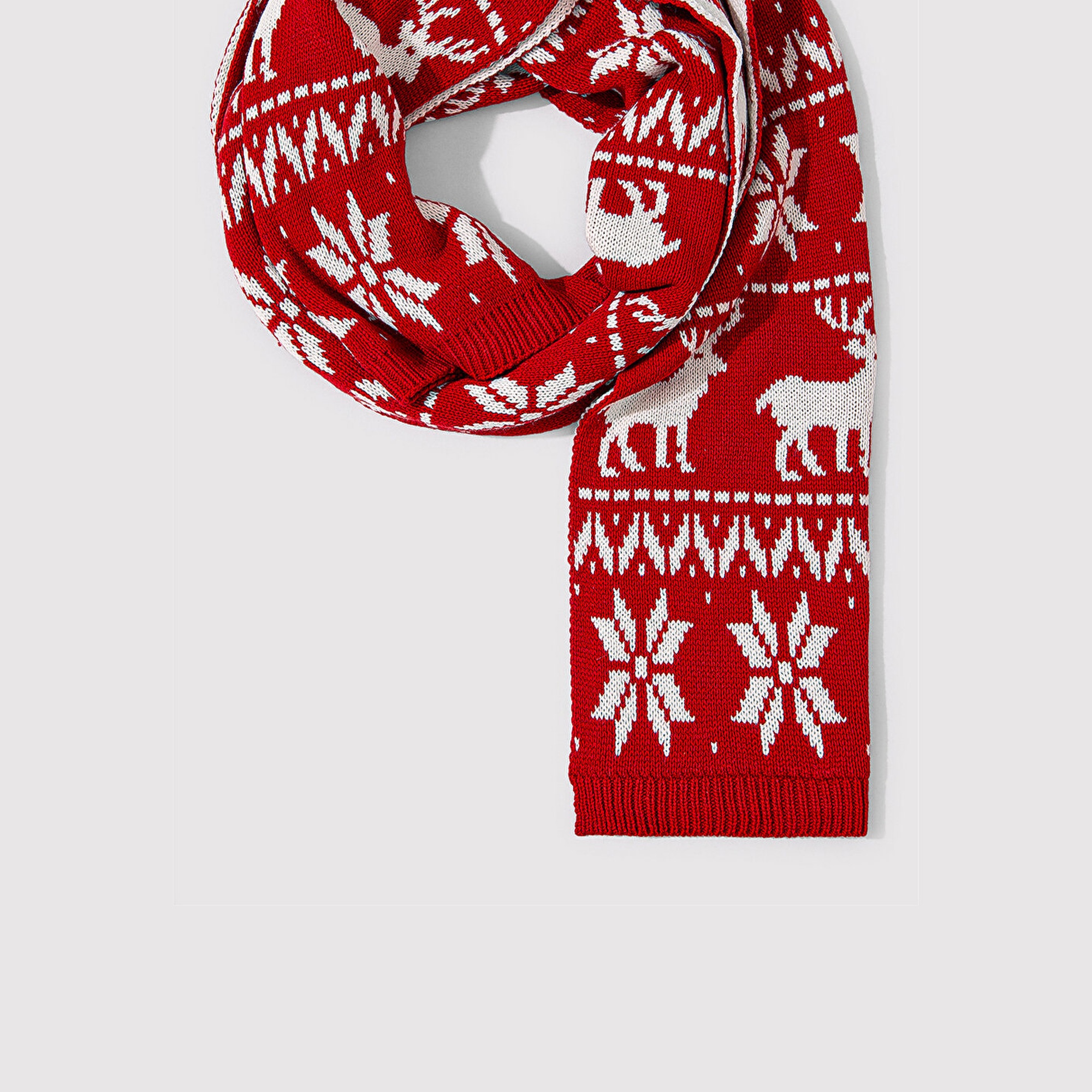 Mavi Yılbaşı Temalı Kırmızı Atkı 1913221-82054