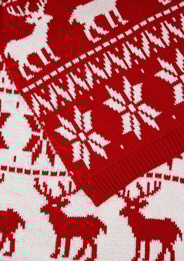  Mavi Yılbaşı Temalı Kırmızı Atkı 1913221-82054