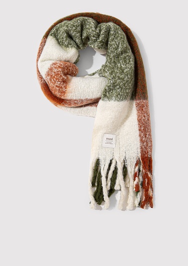  Mavi Püsküllü Kareli Atkı 1912809-28833