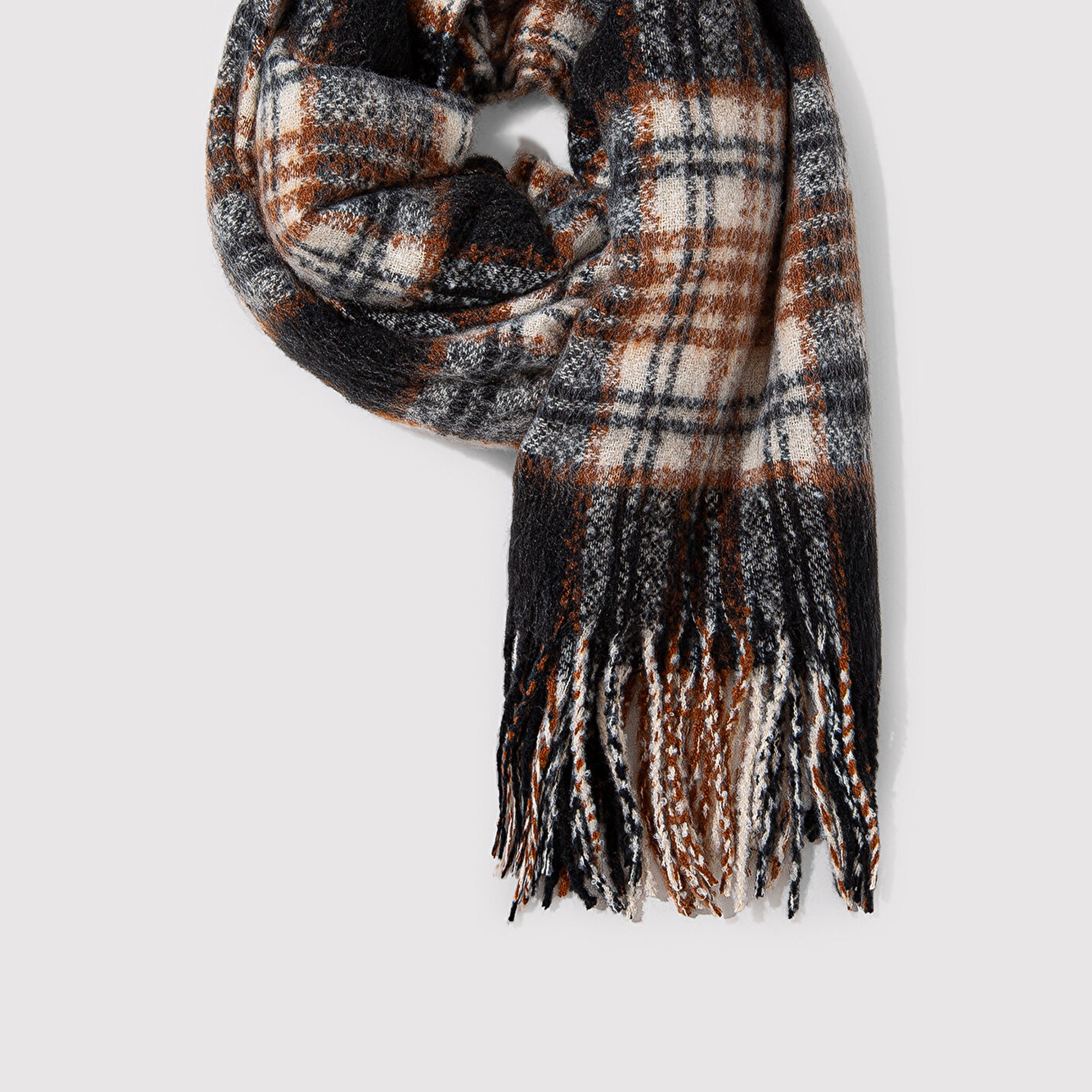 Mavi Kareli Siyah Atkı 0911547-900