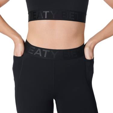  Sweaty Betty Power 7/8 Elastic Waist Gym Le Kadın Siyah Fitness Tayt