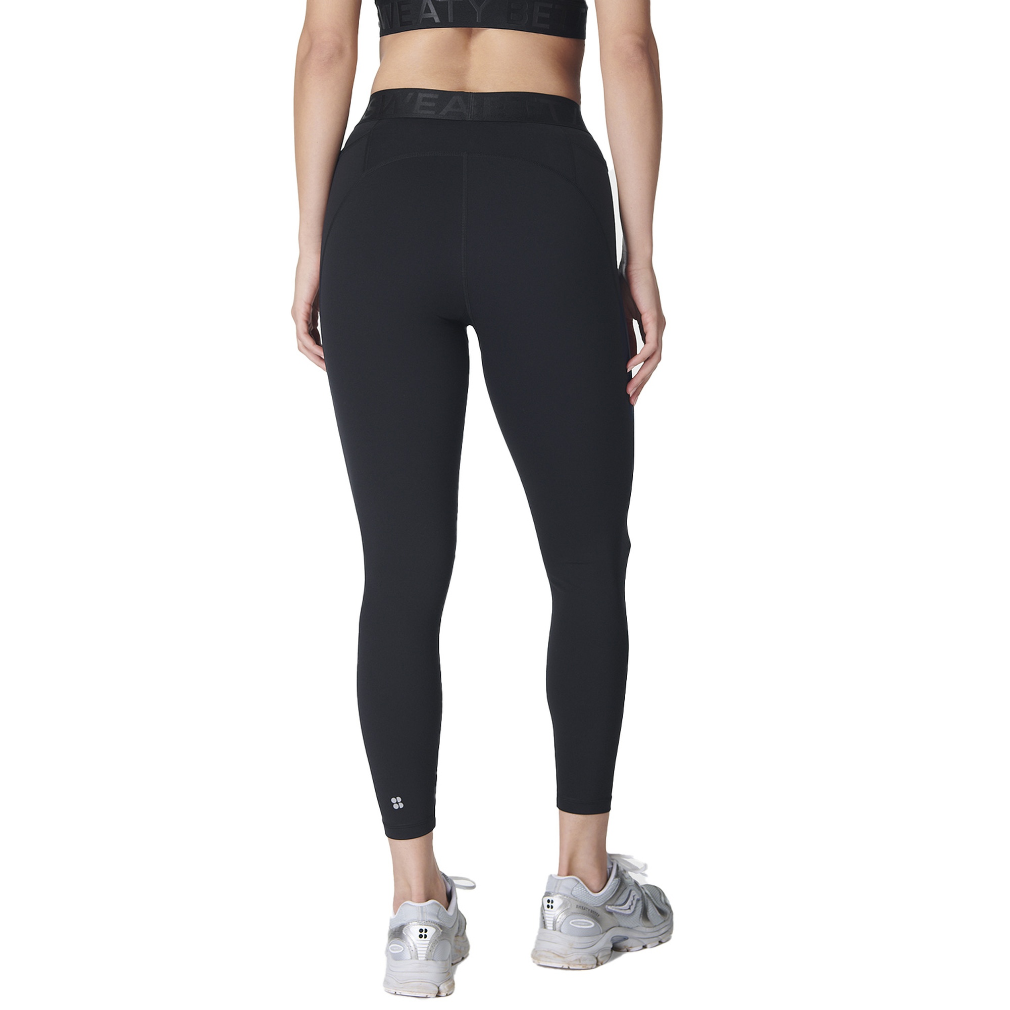 Sweaty Betty Power 7/8 Elastic Waist Gym Le Kadın Siyah Fitness Tayt