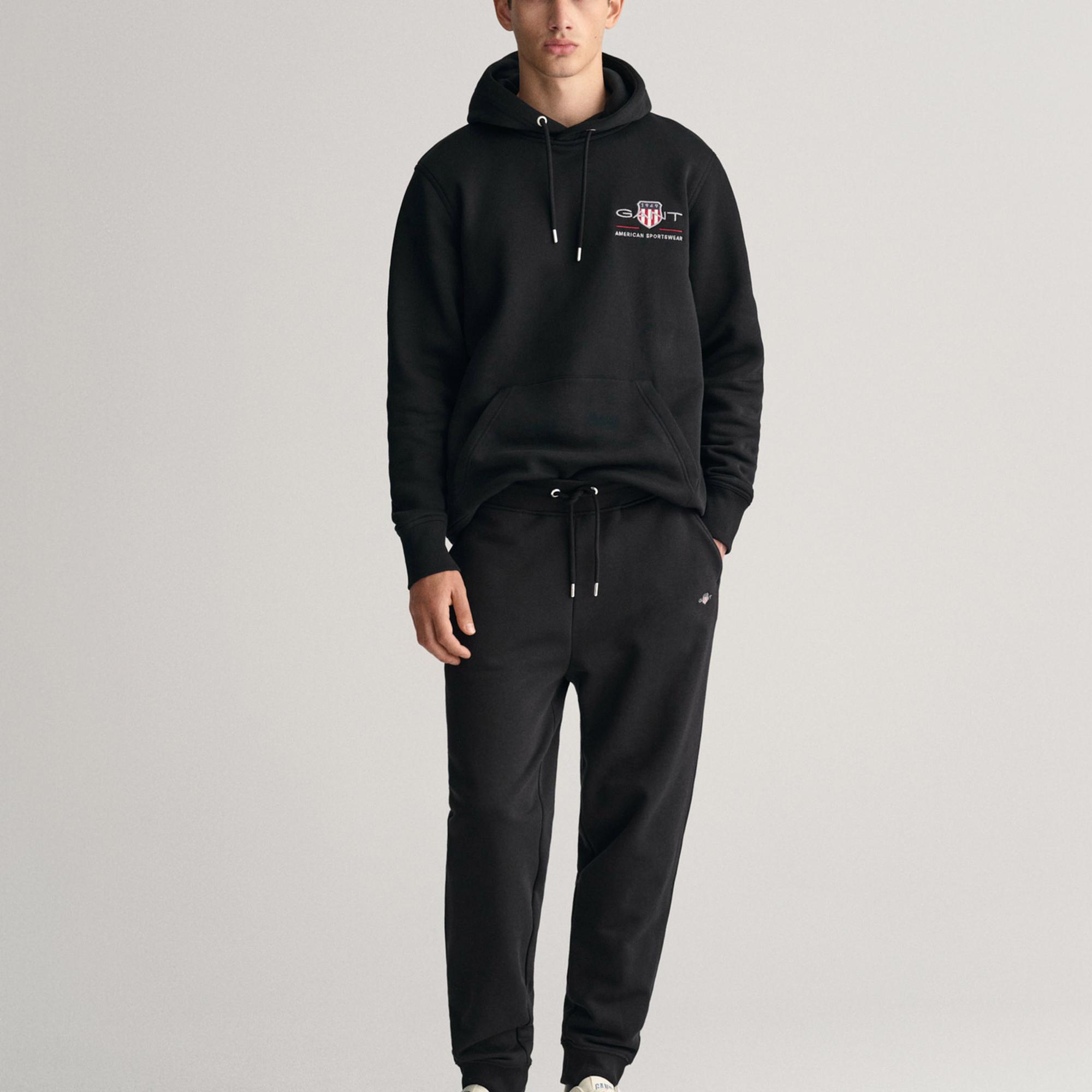 GANT Erkek Siyah Regular Fit Eşofman Altı