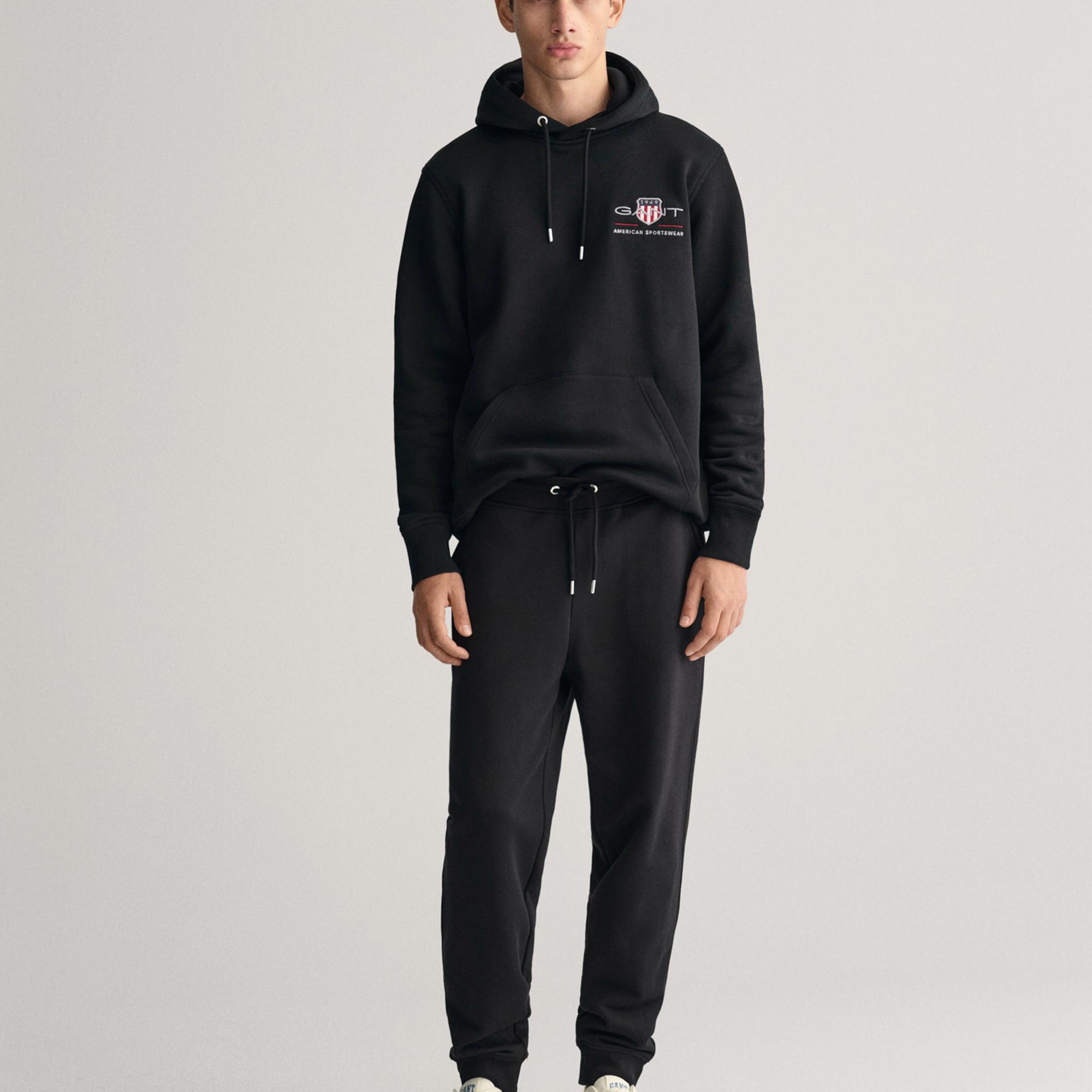 GANT Erkek Siyah Regular Fit Eşofman Altı