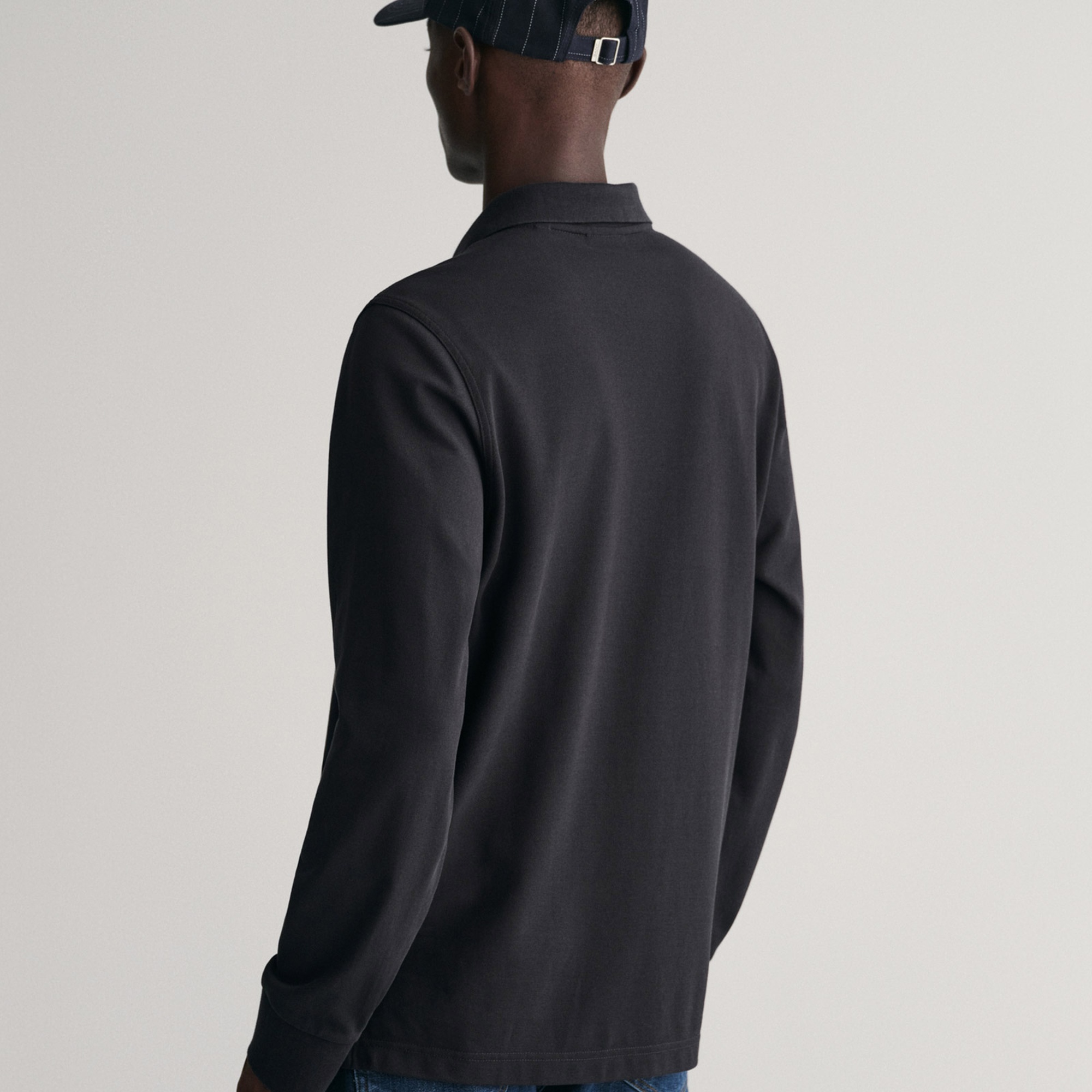 GANT Erkek Siyah Regular Fit Uzun Kollu Polo