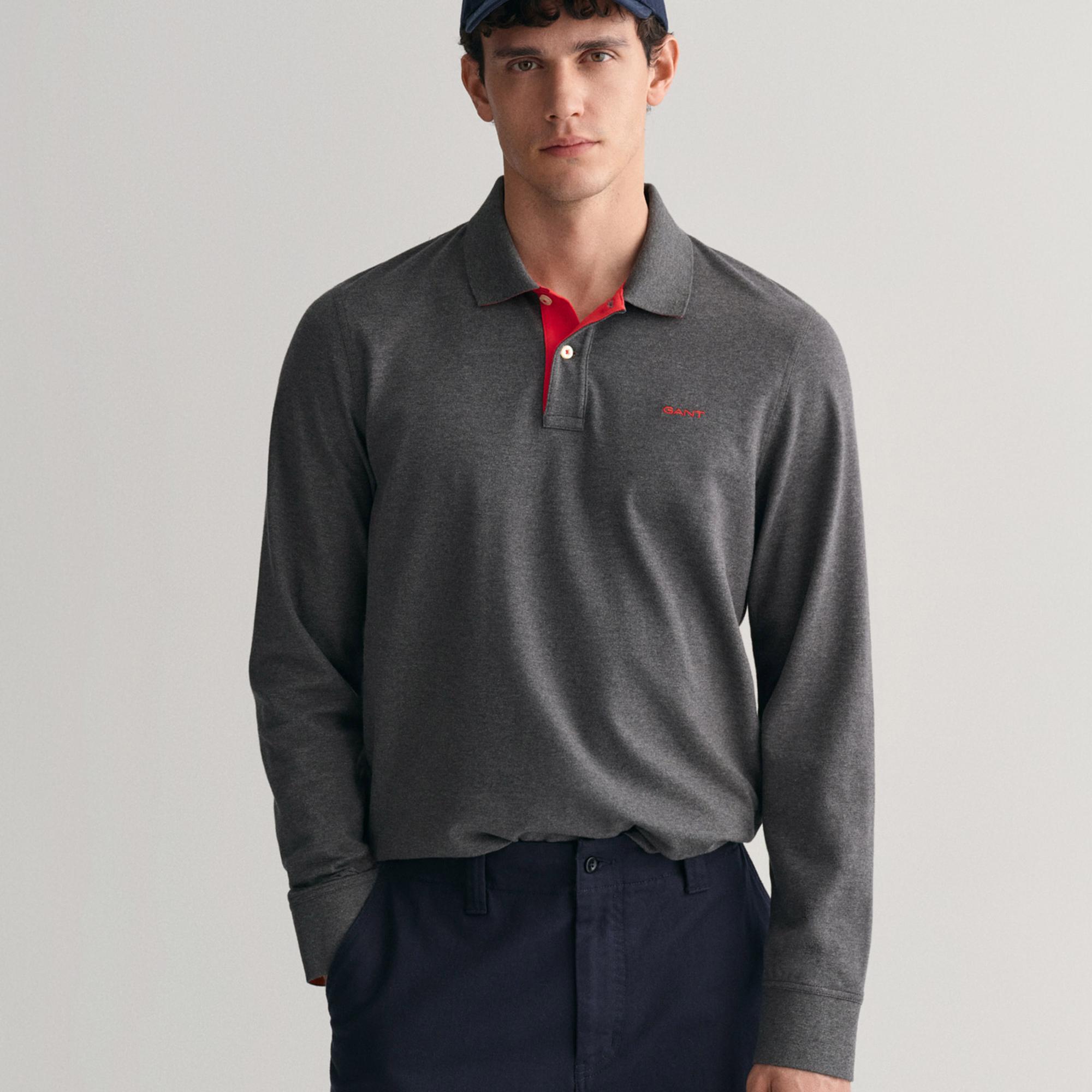 GANT Erkek Gri Regular Fit Polo