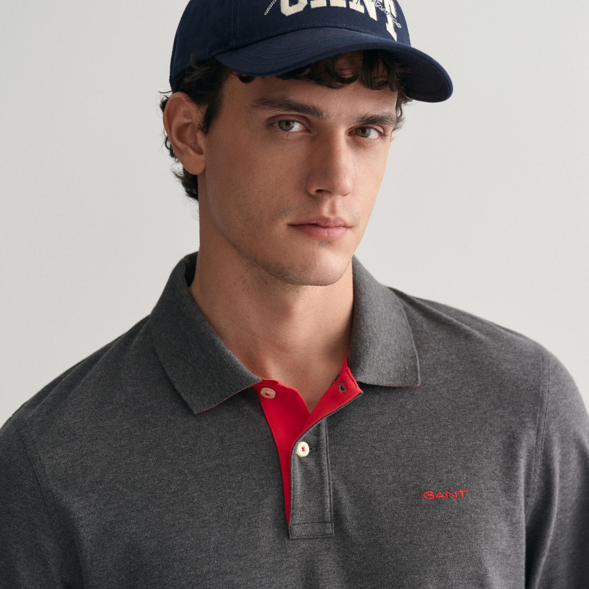 GANT Erkek Gri Regular Fit Polo