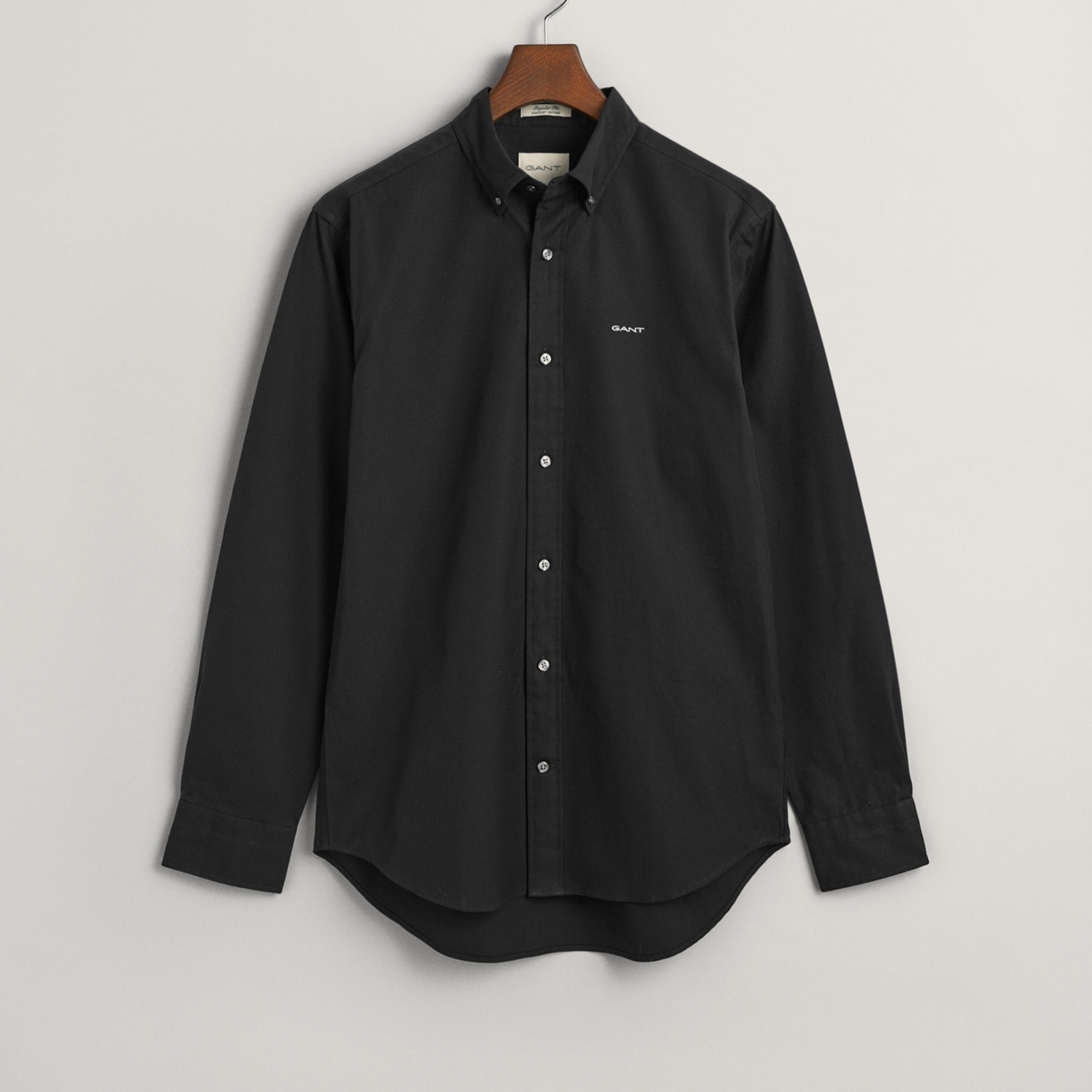 GANT Erkek Siyah Regular Fit Düğmeli Yaka Oxford Gömlek