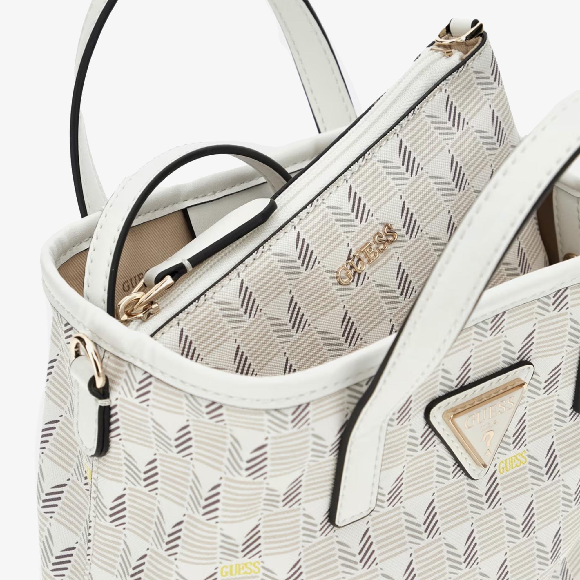 Guess Vikky Iı Large Wave Mini Kadın Gri Tote Çanta