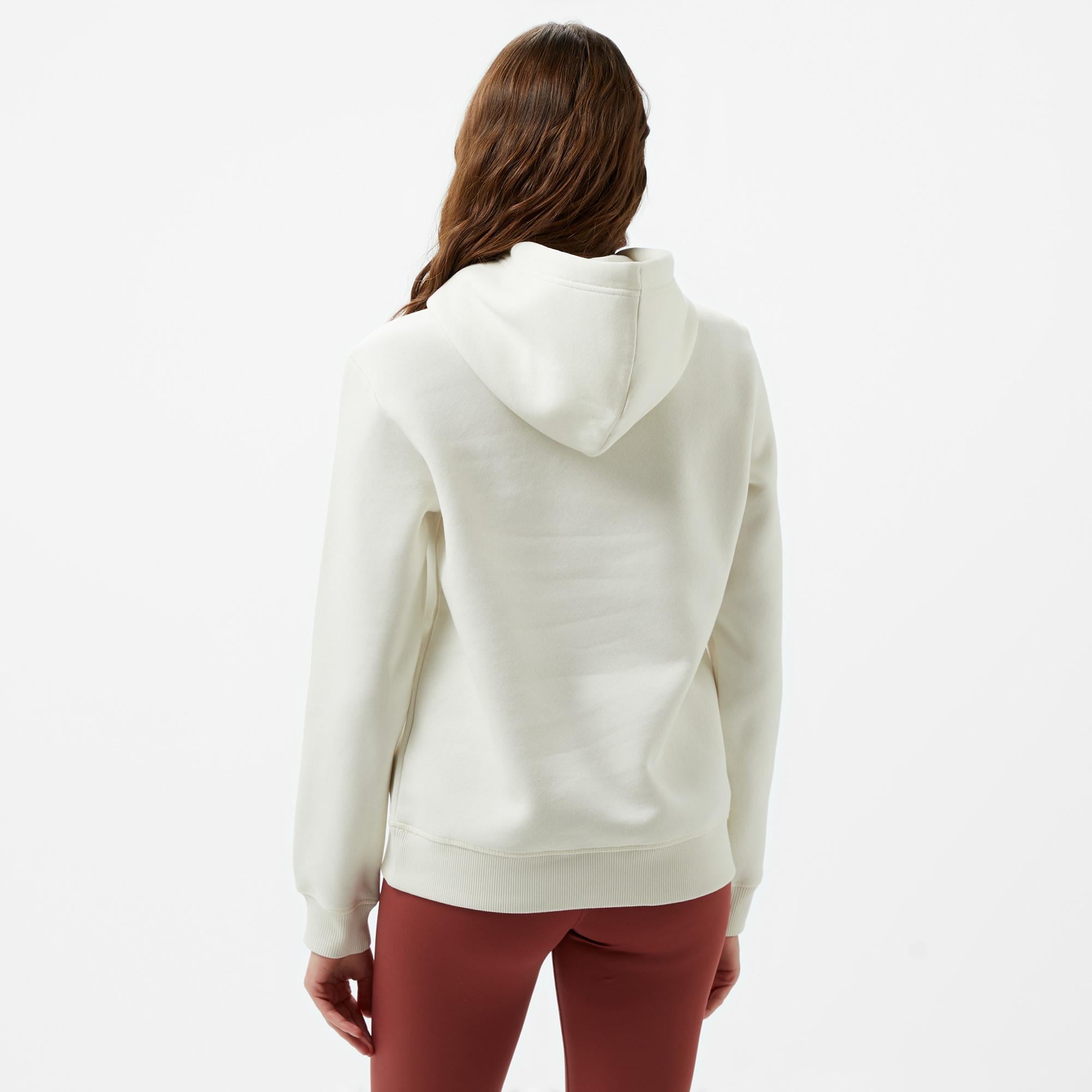 Calvin Klein Jeans Monologo Regular Kadın Beyaz Hoodie