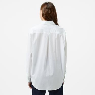  Calvin Klein Jeans Woven Label Relaxed Shırt Kadın Beyaz Gömlek