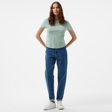  Calvin Klein Jeans institutional Graphic Baby Kadın Yeşil T-Shirt