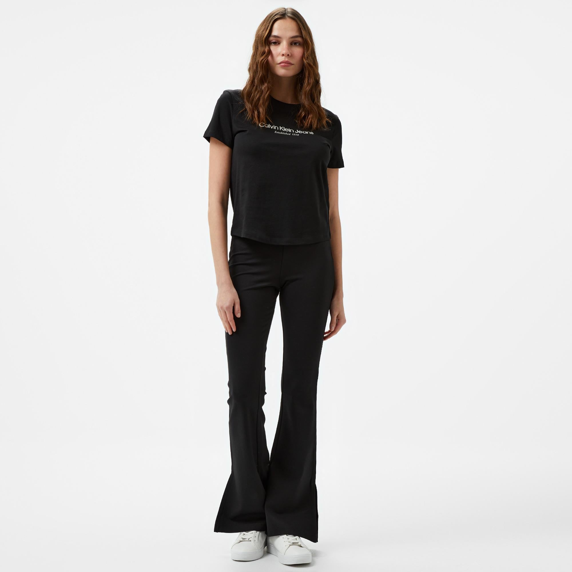 Calvin Klein Jeans institutional Graphic Baby Kadın Siyah T-Shirt