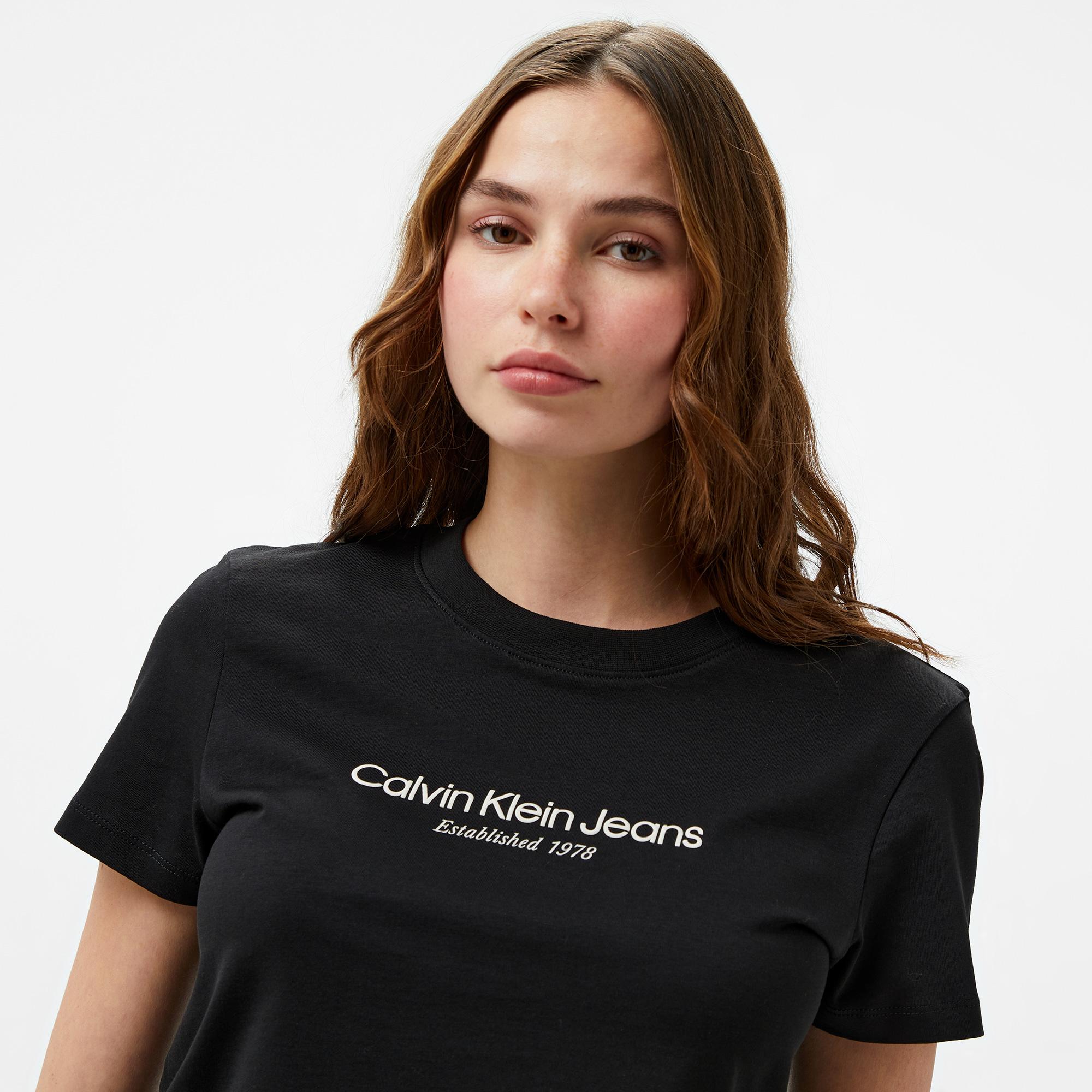Calvin Klein Jeans institutional Graphic Baby Kadın Siyah T-Shirt
