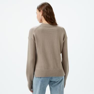  Calvin Klein Jeans intarsia Loose Kadın Gri Kazak