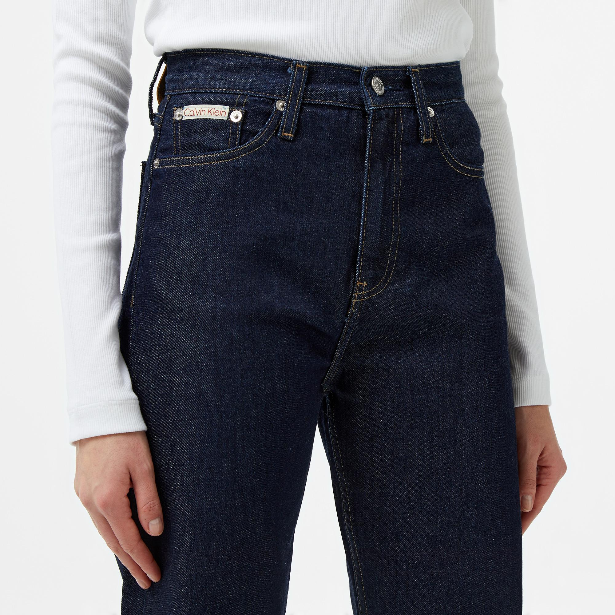 Calvin Klein Jeans High Rise Straight Kadın Lacivert Jean