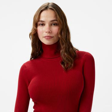  Calvin Klein Jeans Woven Label Tight Kadın Kırmızı Elbise