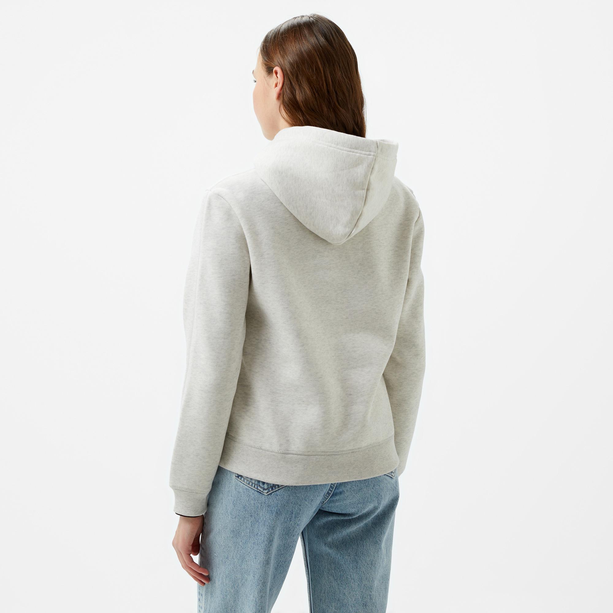 Calvin Klein Jeans Monologo Regular Kadın Gri Hoodie