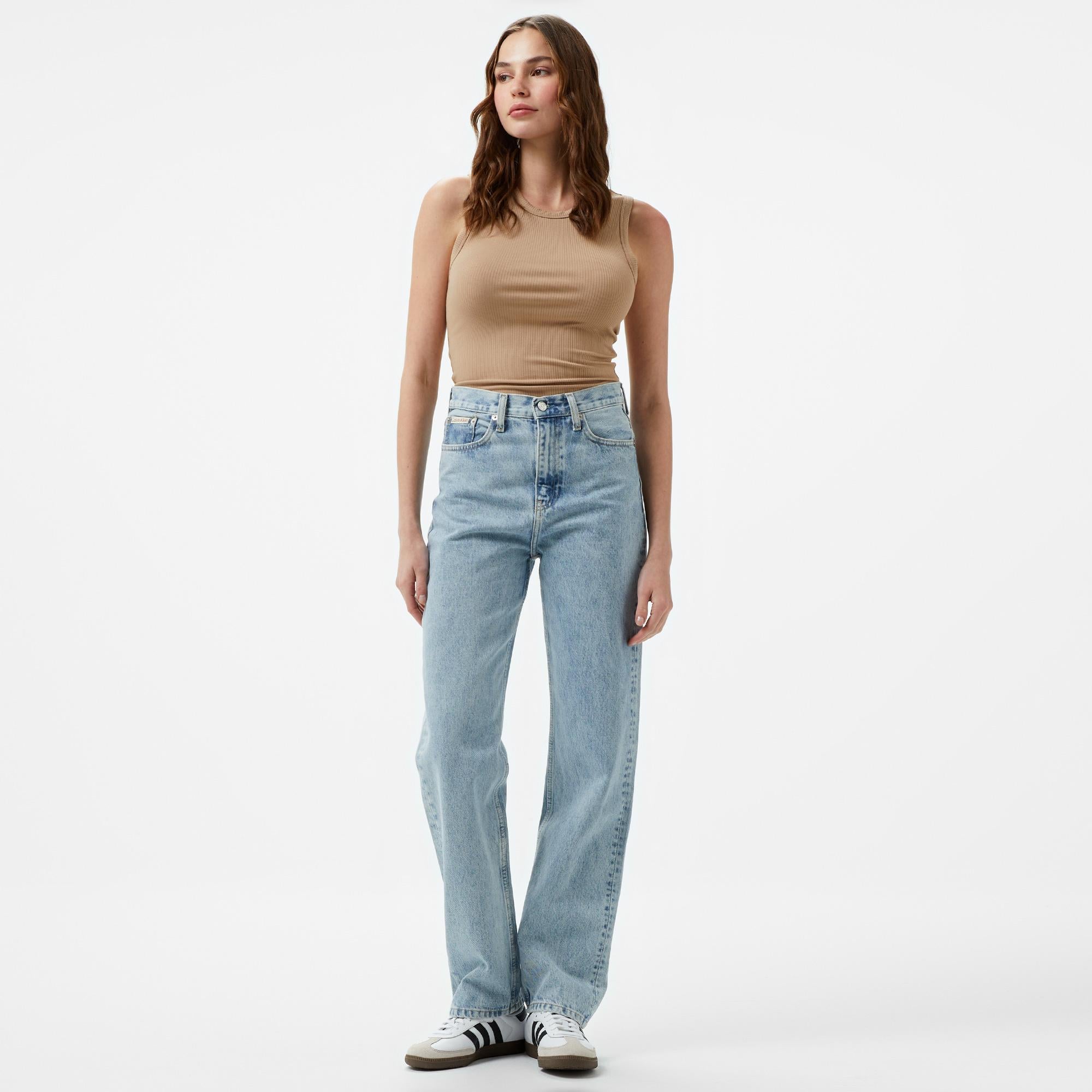 Calvin Klein Modal Rib Tank Top Kadın Kahverengi Kolsuz T-Shirt