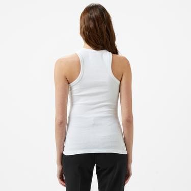  Calvin Klein Graphic Slim Kadın Beyaz Kolsuz T-Shirt
