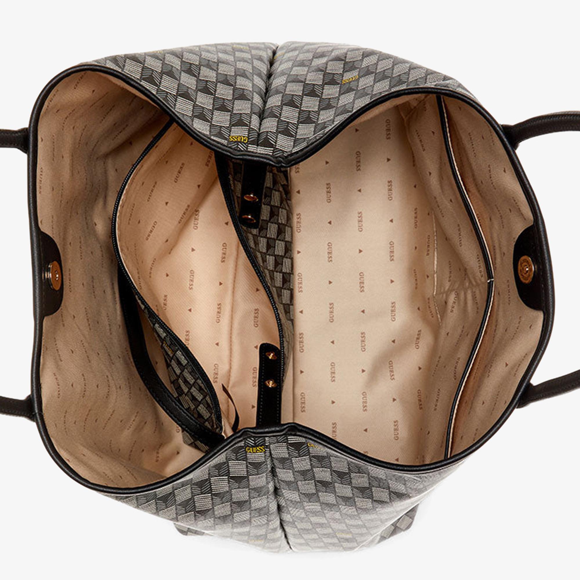 Guess Vikky II Large Tote Kadın Siyah Omuz Çantası