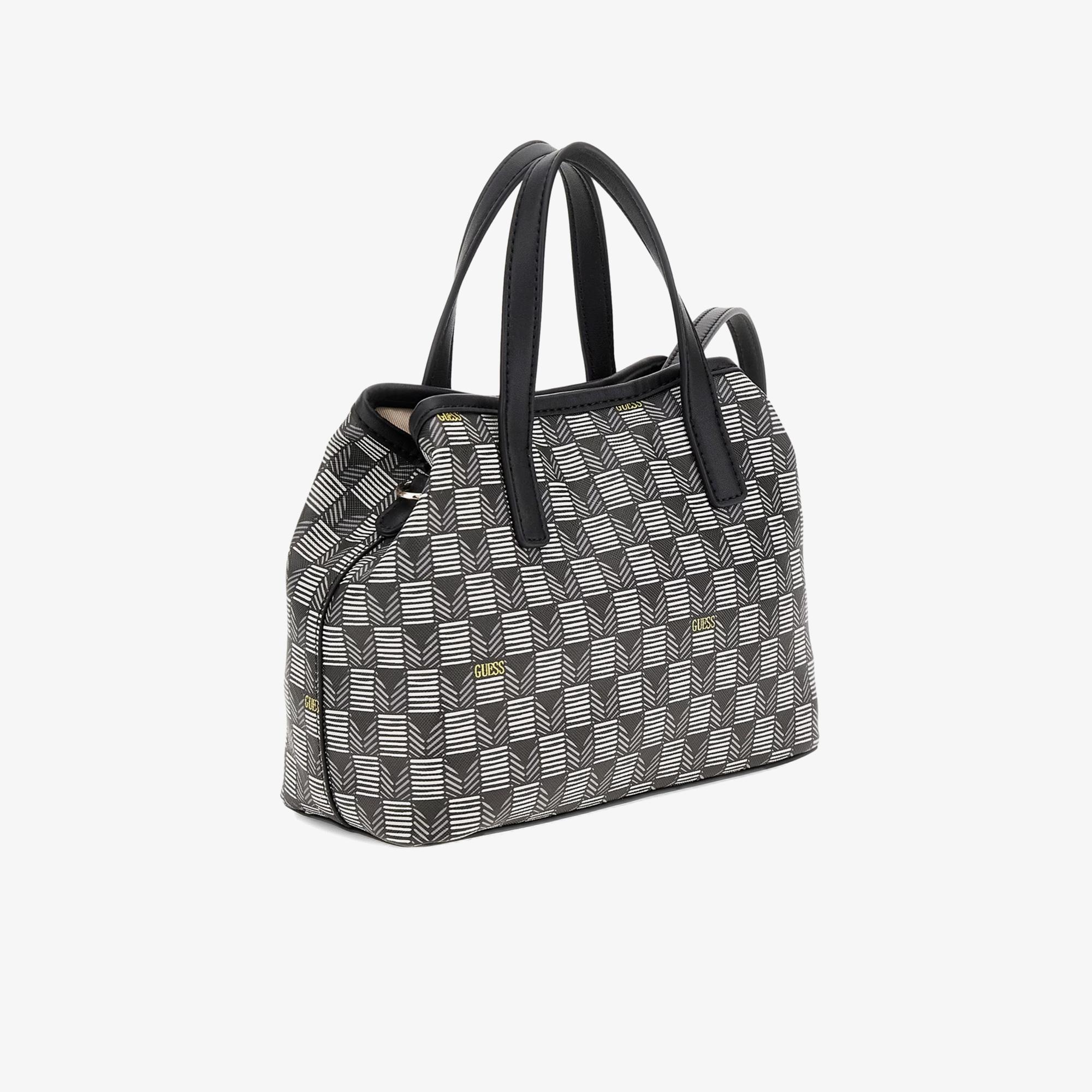 Guess Vikky II Large Wave Mini Kadın Siyah Tote