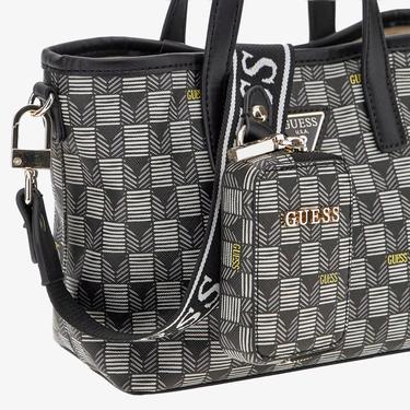  Guess Vikky II Large Wave Mini Kadın Siyah Tote