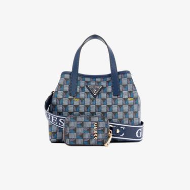  Guess Vikky Ii Large Tote G Wave Mini Tote Kadın Mavi Tote