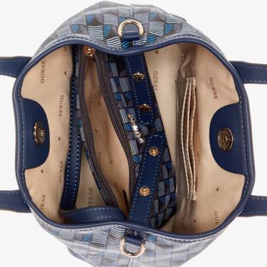  Guess Vikky Ii Large Tote G Wave Mini Tote Kadın Mavi Tote