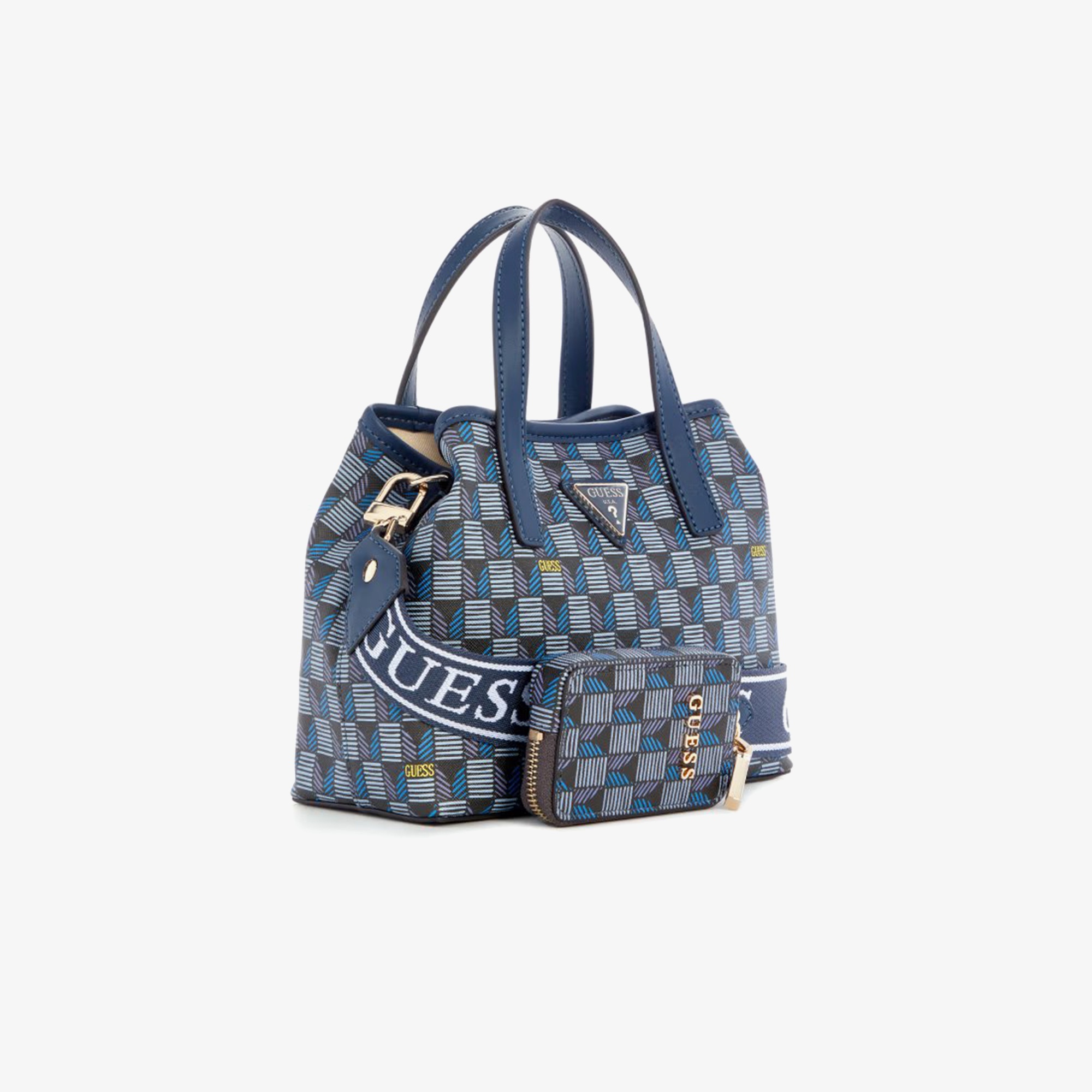 Guess Vikky Ii Large Tote G Wave Mini Tote Kadın Mavi Tote