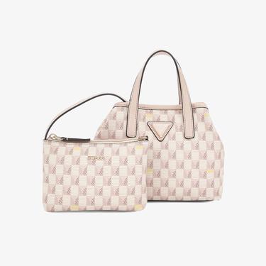  Guess Vikky Iı Large Wave Mini Tote Kadın Pembe Tote Çanta