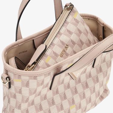  Guess Vikky Iı Large Wave Mini Tote Kadın Pembe Tote Çanta