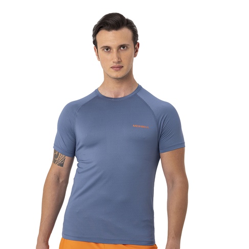 Merrell Tend Erkek Mavi Koşu Tişört