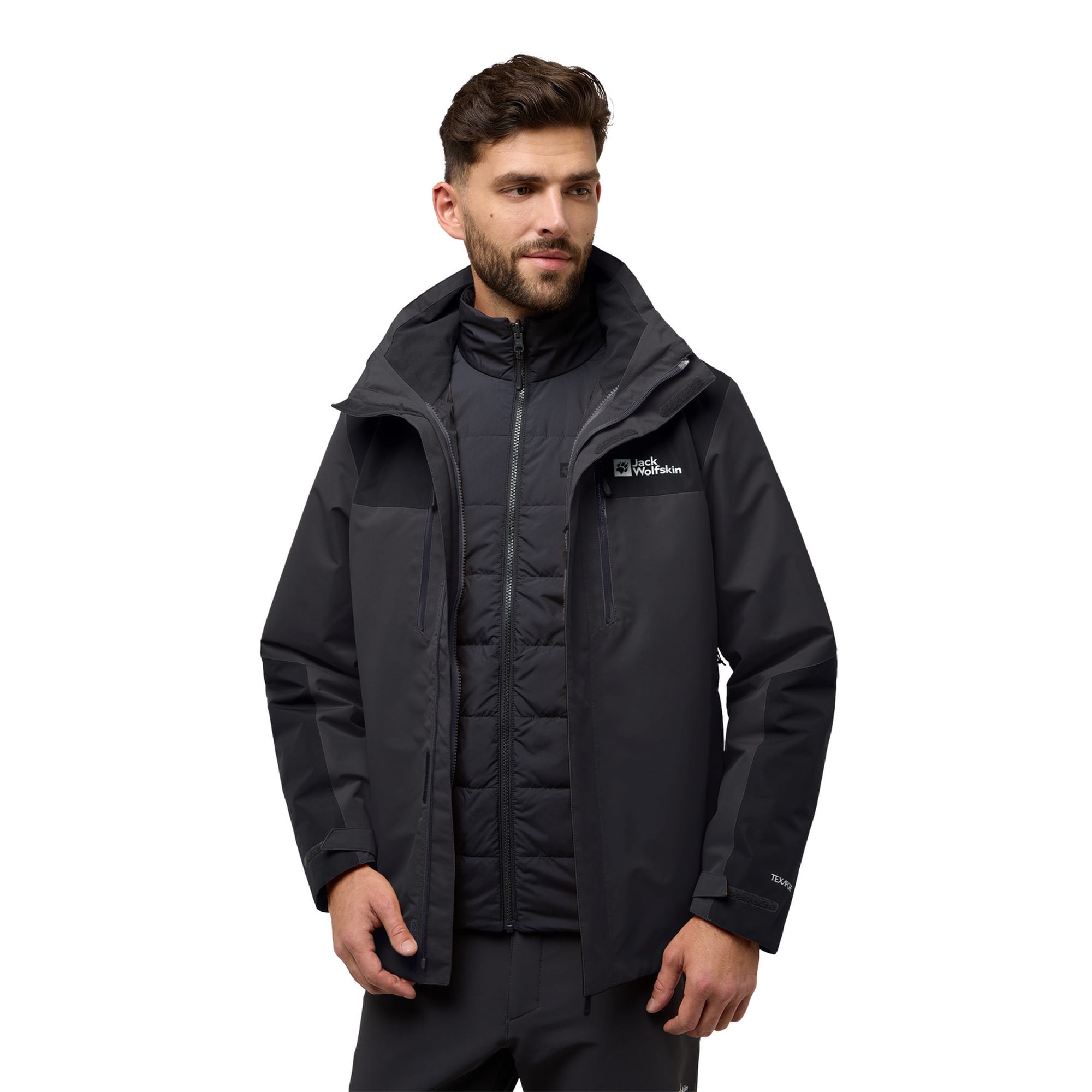 Jack Wolfskin Jasper 3in1 Erkek Gri Outdoor Ceketi