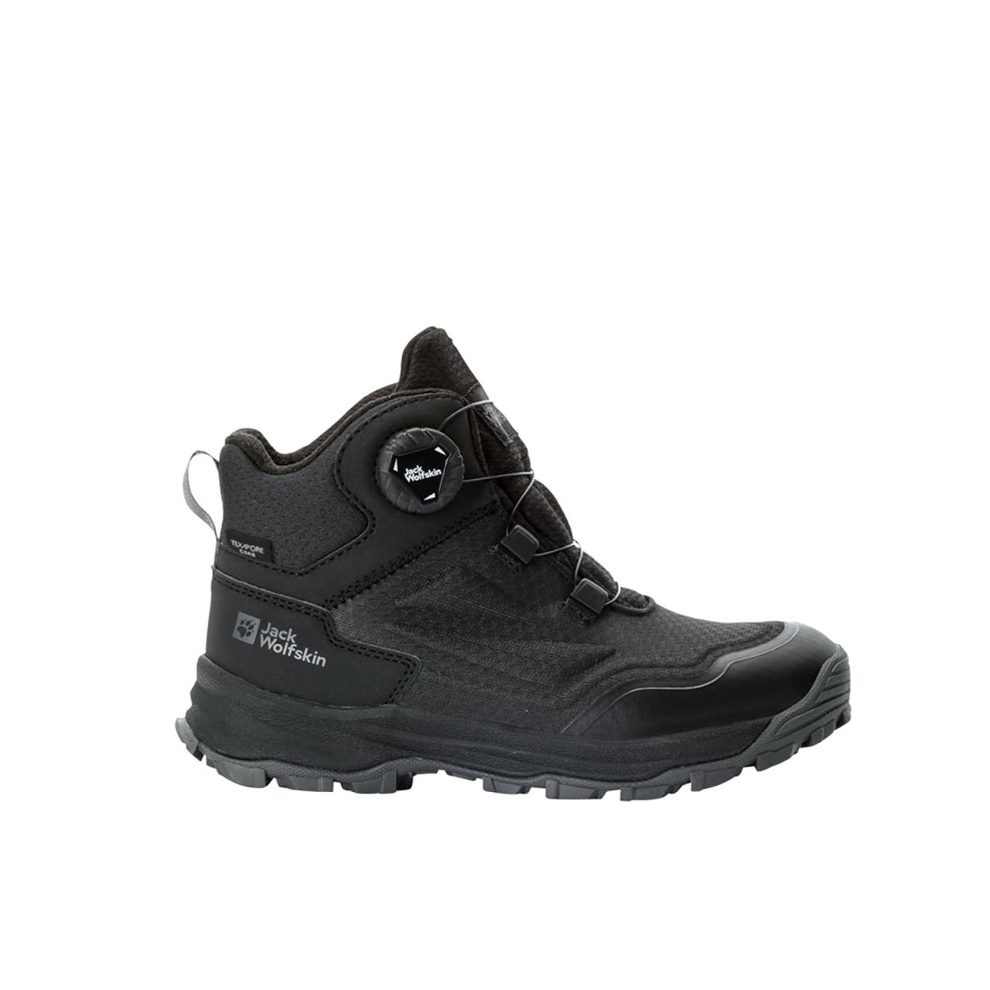 Jack Wolfskin Cyrox Texapore Dial Mid K Unisex Çocuk Siyah Bot