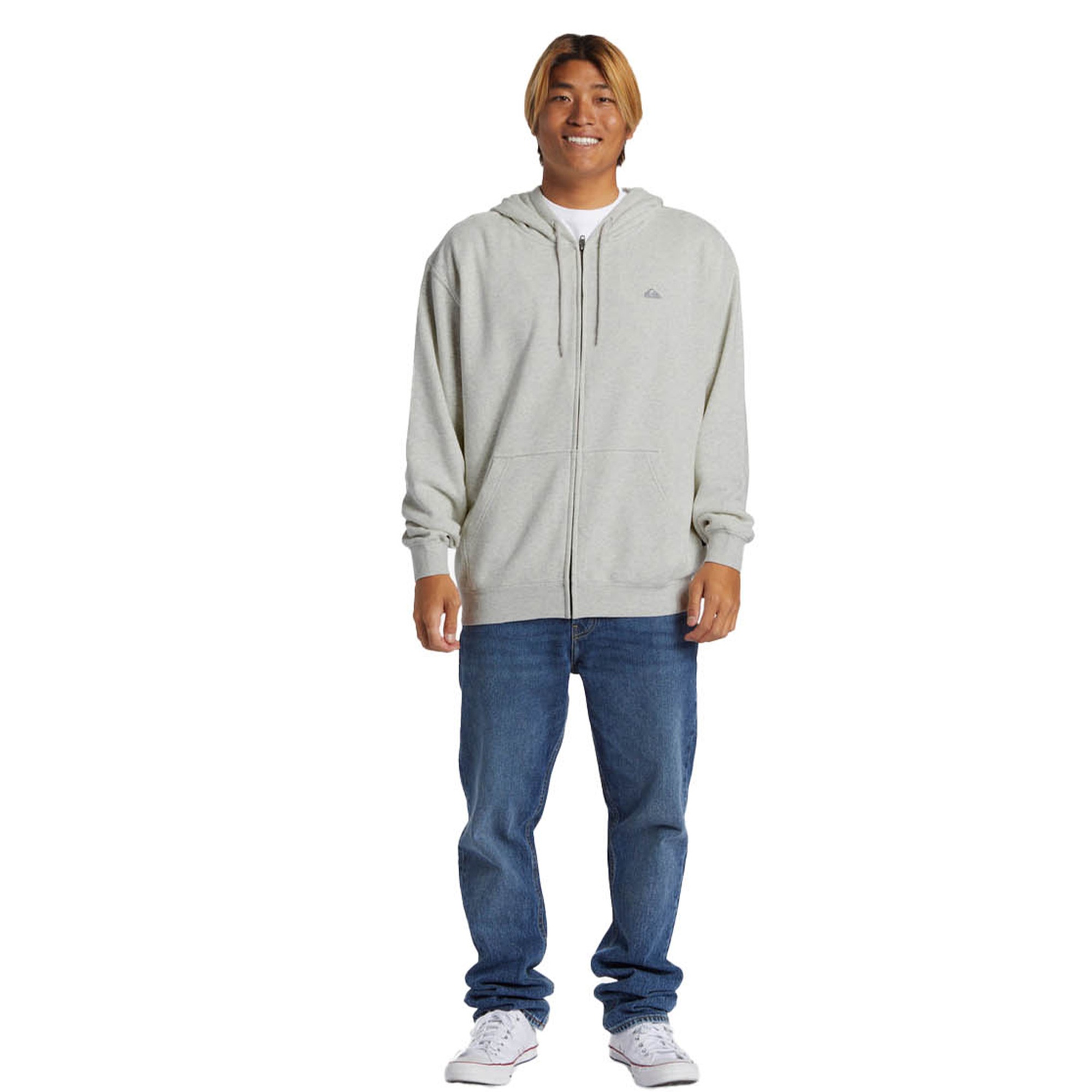 Quiksilver Salt Water Zip Hoodie Erkek Gri Sweatshirt