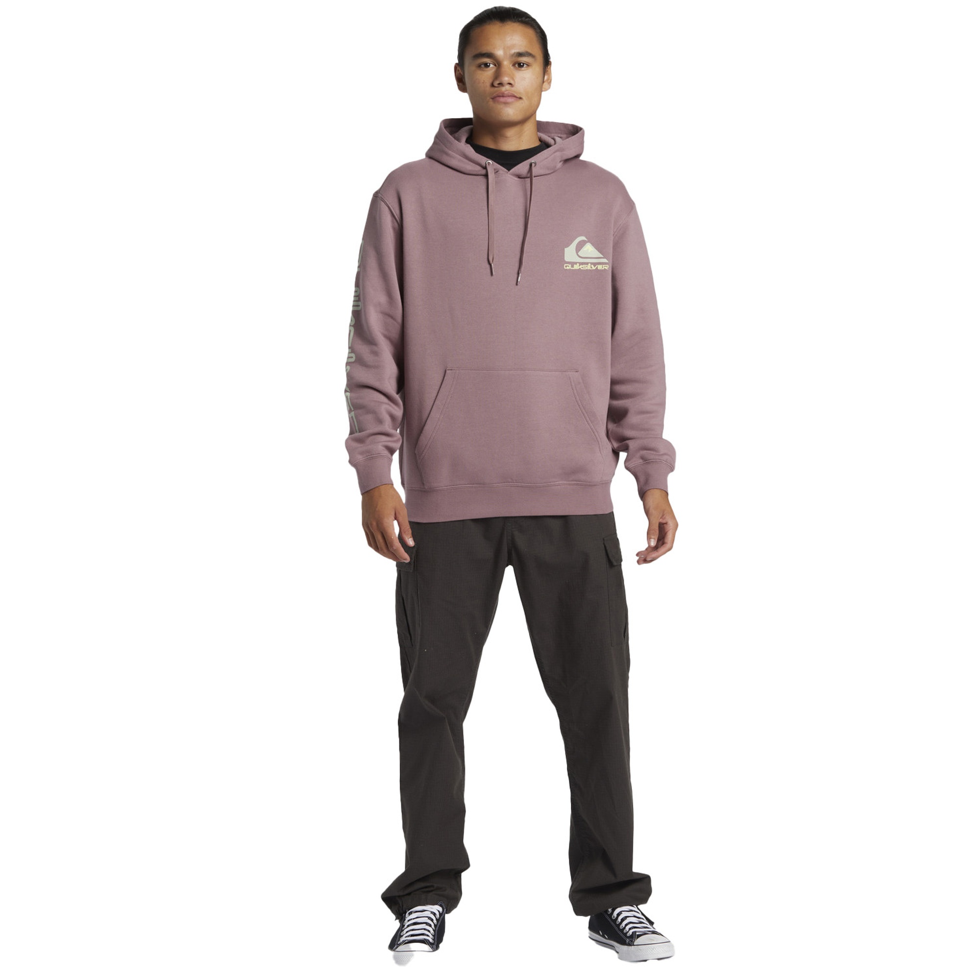 Quiksilver Omni Logo Hoodie Erkek Mor Sweatshirt