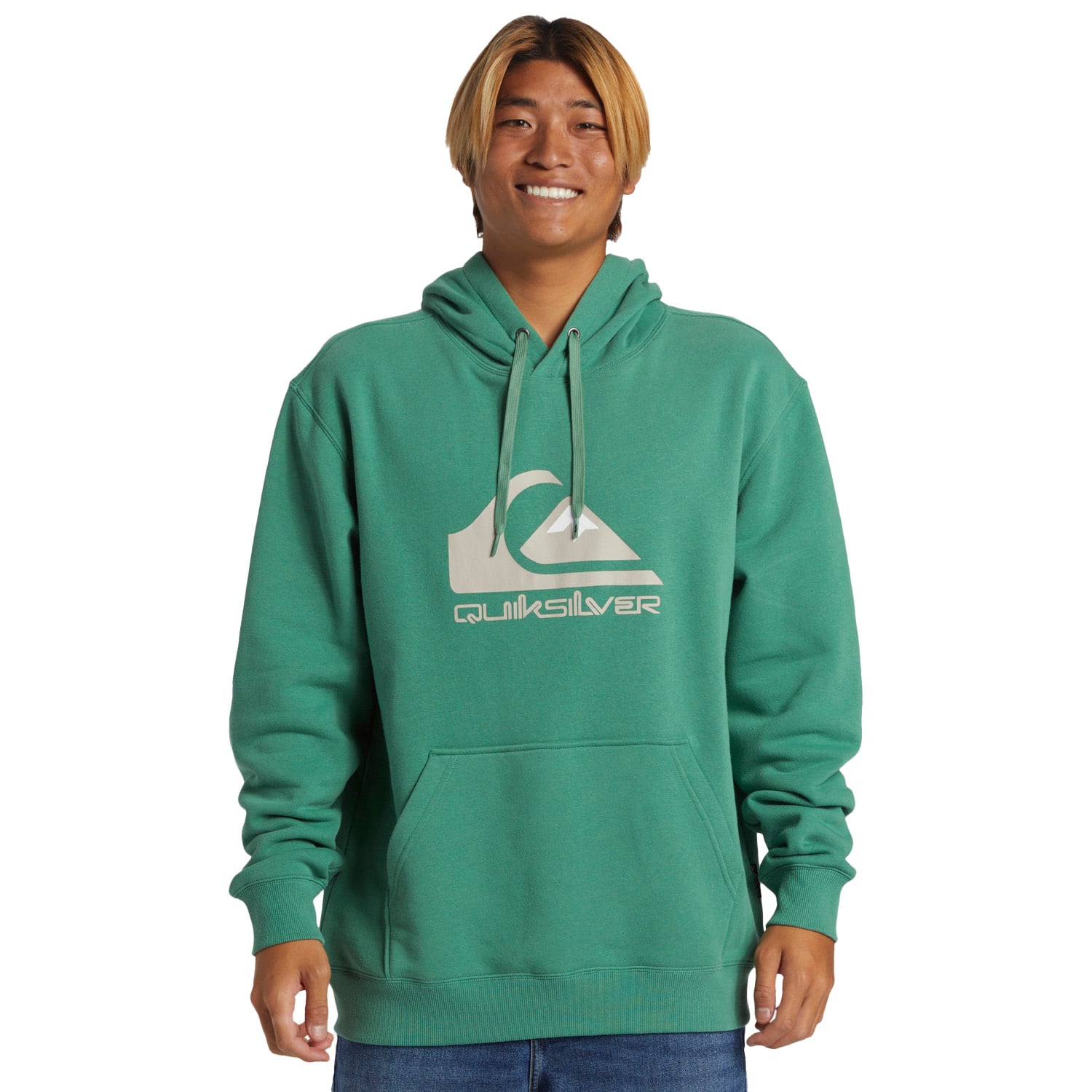  Quiksilver Big Logo Hoodie Erkek Yeşil Sweatshirt