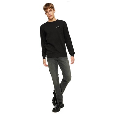  Jack Wolfskin Mark Sweat Erkek Siyah Sweatshirt
