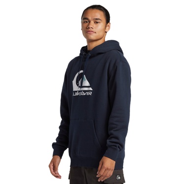  Quiksilver Big Logo Hoodie Erkek Mavi Sweatshirt